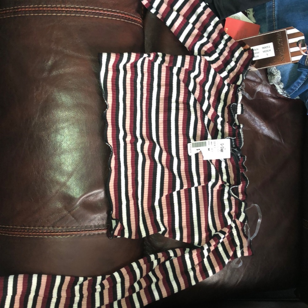 striped cropped long sleeve